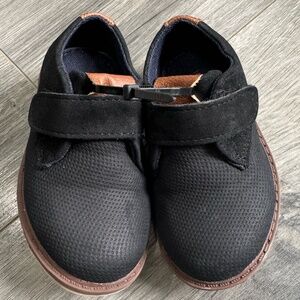 Sam & Jake Black & Brown Toddler Boys Dress Shoes Cream Sole Size 5M Velcro